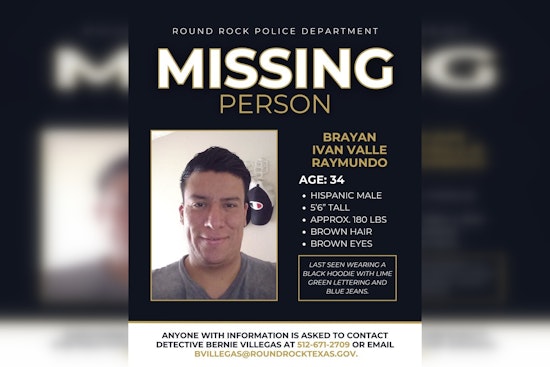 Round Rock Police Intensify Search for Missing Man, Brayan Ivan Valle Raymundo