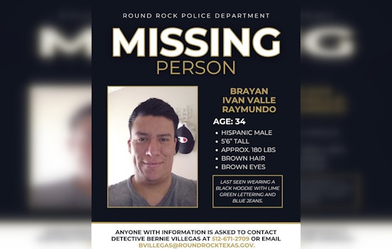 Round Rock Police Intensify Search for Missing Man, Brayan Ivan Valle Raymundo