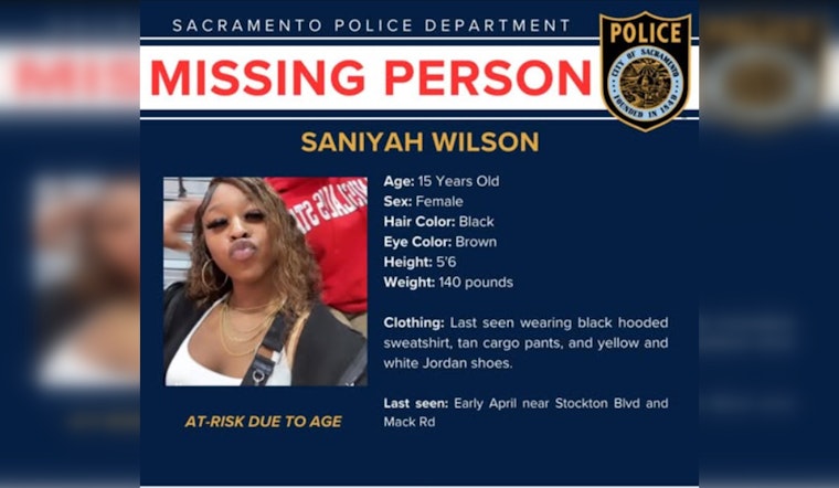 Sacramento Police Seek Public's Aid in Locating Missing 15-Year-Old Saniyah Wilson