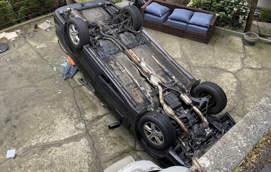Senior Citizen Injured as Car Plunges onto Queen Anne Apartment Patio in Seattle