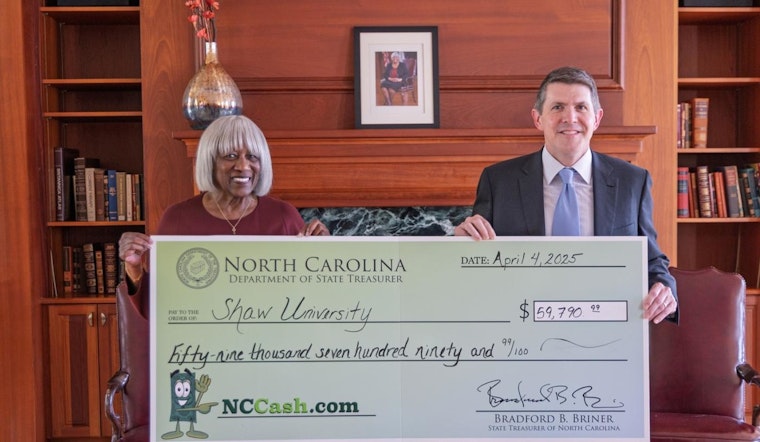 Shaw University Receives $59,790 in Unclaimed Property from North Carolina's Treasurer