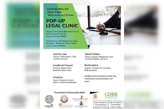 Smyrna Offers Free Legal Aid Clinic with Expert Advice This Saturday at Local Church