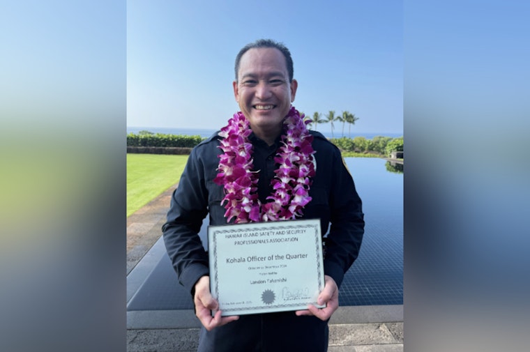South Kohala Officer Landon Takenishi Honored as "Officer of the Quarter" for Solving Waikoloa Theft Series