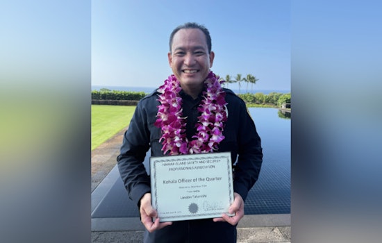 South Kohala Officer Landon Takenishi Honored as "Officer of the Quarter" for Solving Waikoloa Theft Series