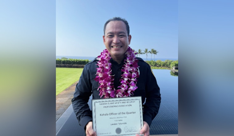 South Kohala Officer Landon Takenishi Honored as "Officer of the Quarter" for Solving Waikoloa Theft Series