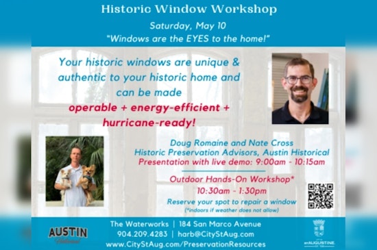 St. Augustine Offers Window Restoration Workshop at The Waterworks Building During History Festival
