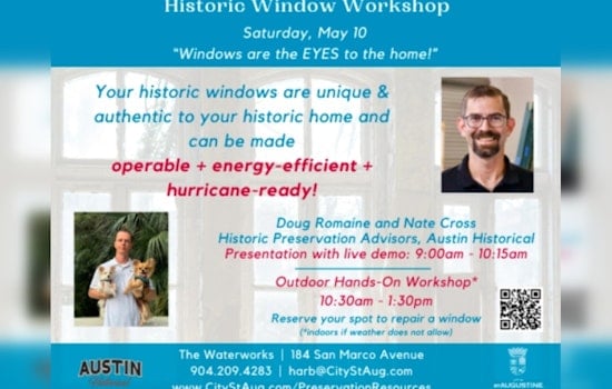 St. Augustine Offers Window Restoration Workshop at The Waterworks Building During History Festival