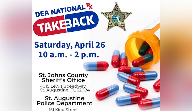 St. Johns County Sheriff's Office Encourages Participation in National Prescription Drug Take Back Day on April 26