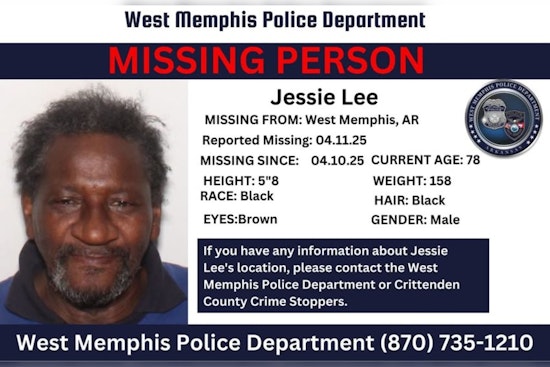 Statewide Silver Alert Issued for Missing West Memphis Man with Dementia