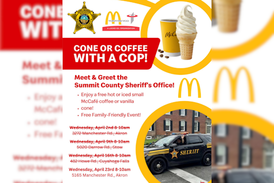 Summit County Deputies Partner with McDonald's for 'Cone or Coffee with a Cop' Event in New Franklin