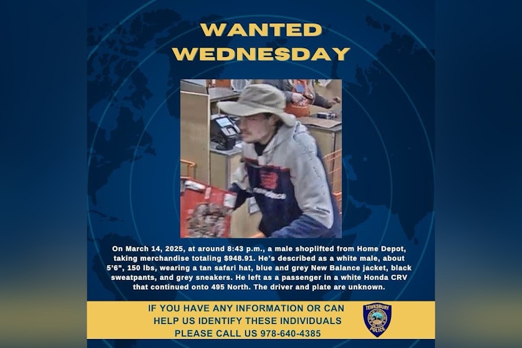 Tewksbury Police Seek Public's Help to Identify Suspect in Home Depot Shoplifting Case