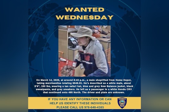 Tewksbury Police Seek Public's Help to Identify Suspect in Home Depot Shoplifting Case