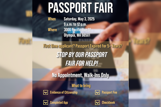 Thurston County Auditor's Office Hosts Passport Fair in Olympia for Renewals and First-Time Applications