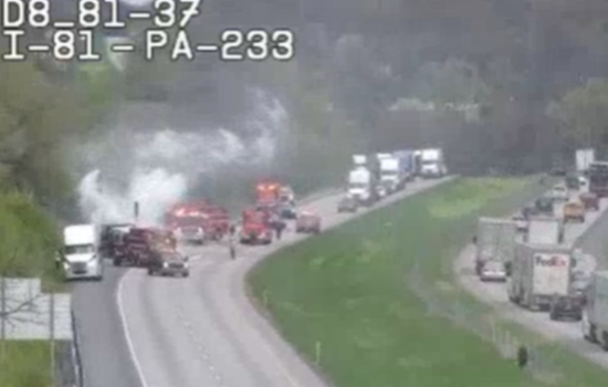 Tractor-Trailer Fire Leads to Temporary Closure of I-81 Southbound in Cumberland County