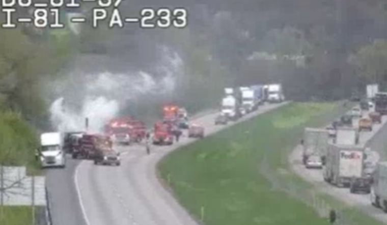 Tractor-Trailer Fire Leads to Temporary Closure of I-81 Southbound in Cumberland County