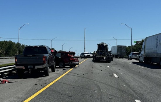 Traffic Flow Resumes on I-95 Southbound Near SR 206 After Multi-Vehicle Collision and Diesel Leak