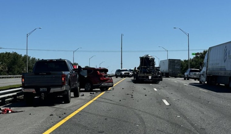 Traffic Flow Resumes on I-95 Southbound Near SR 206 After Multi-Vehicle Collision and Diesel Leak