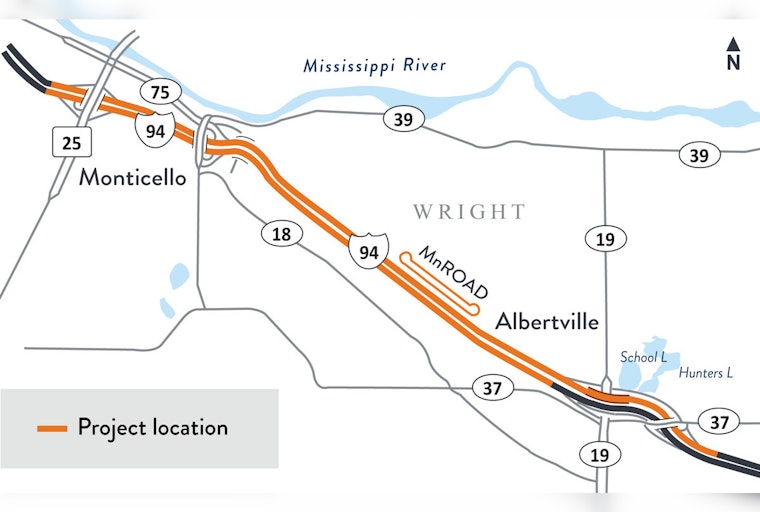 Travel Advisory: I-94 Lane Shifts in Monticello-Albertville Stretch as Roadwork Begins