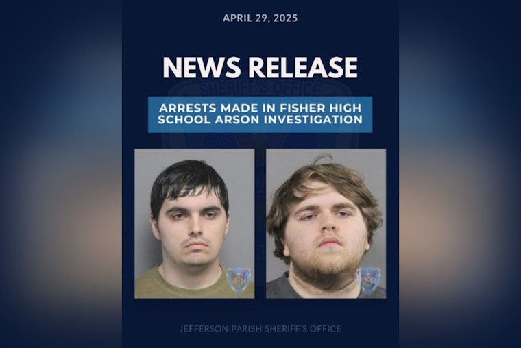 Two Suspects Arrested for Burglary and Arson at Fisher High School in Jefferson Parish