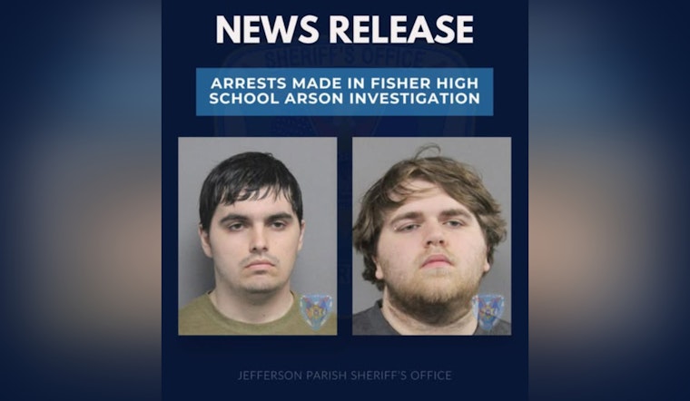 Two Suspects Arrested for Burglary and Arson at Fisher High School in Jefferson Parish
