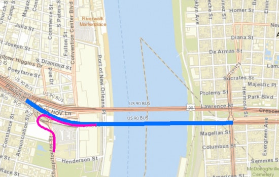 Upcoming Roadwork on Westbound US 90 BUS with Lane and Ramp Closures in New Orleans