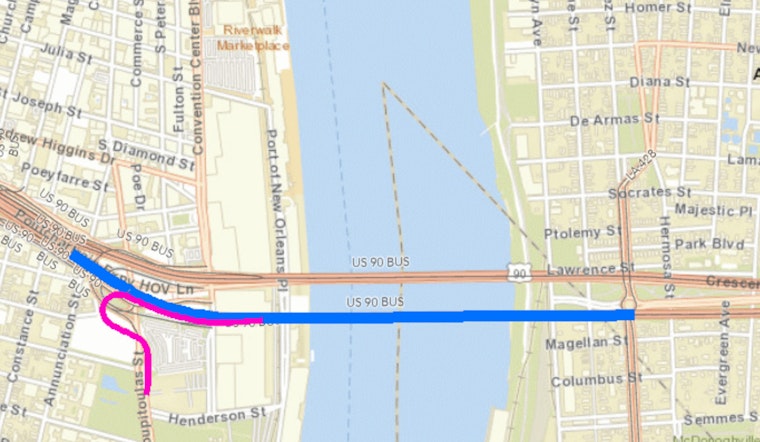 Upcoming Roadwork on Westbound US 90 BUS with Lane and Ramp Closures in New Orleans