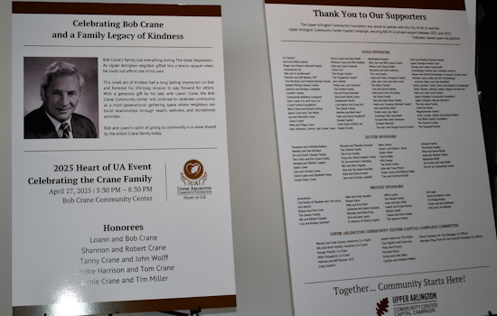 Upper Arlington Community Foundation to Honor the Crane Family at Heart of UA Gala