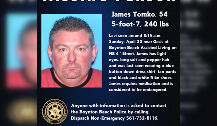 Urgent Public Assistance Sought in Search for Endangered Missing Man in Boynton Beach
