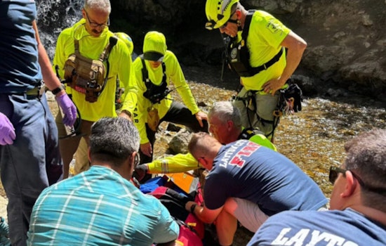 64-Year-Old Man Hospitalized After 20-Foot Fall in Davis County's Adams Canyon