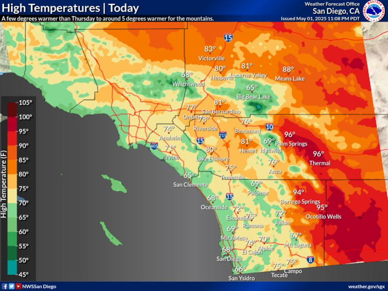San Diego's Weekly Forecast: Mild Temperatures with Intermittent Showers Ahead