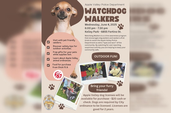 Apple Valley's Kelley Park to Host Watchdog Walkers Event for Vigilant Dog Owners