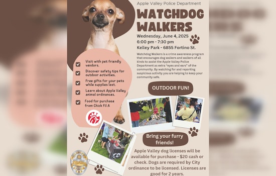 Apple Valley's Kelley Park to Host Watchdog Walkers Event for Vigilant Dog Owners