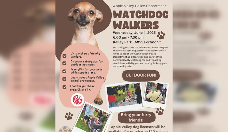 Apple Valley's Kelley Park to Host Watchdog Walkers Event for Vigilant Dog Owners