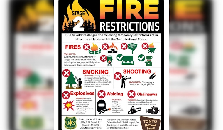 Arizona's Tonto National Forest Enacts Emergency Stage 2 Fire Restrictions to Mitigate Wildfire Risks