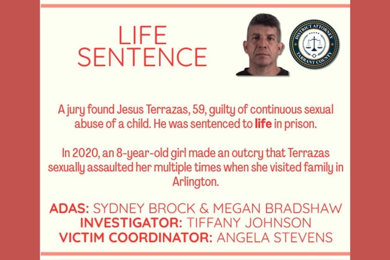 Arlington Man Receives Life Sentence for Continuous Child Sexual Abuse, Tarrant County DA Lauds Police Work
