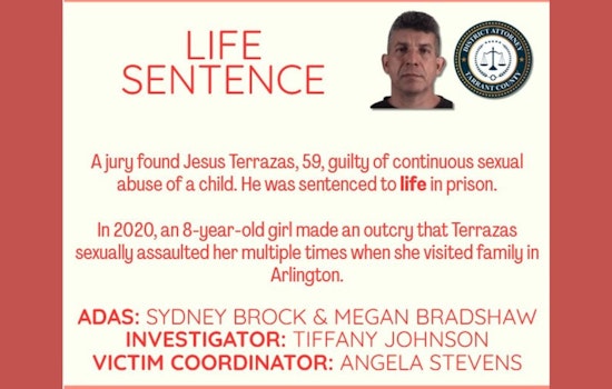 Arlington Man Receives Life Sentence for Continuous Child Sexual Abuse, Tarrant County DA Lauds Police Work