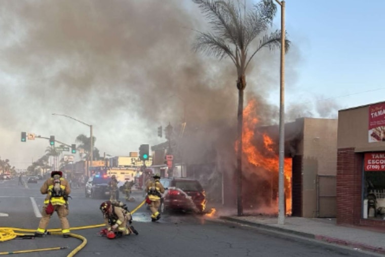 Blaze Ravages Escondido Vape Shop, Police Technician Injured by DUI Suspect Amidst Chaos