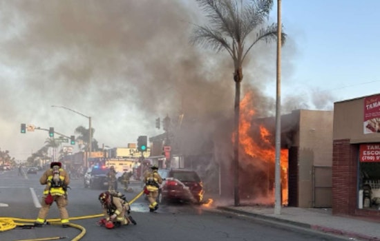 Blaze Ravages Escondido Vape Shop, Police Technician Injured by DUI Suspect Amidst Chaos