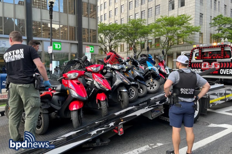 Boston Police Crack Down on Moped Violations in "Operation Safe Scooter"; One Arrested, Eight Charged in Back Bay