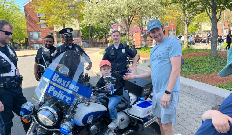 Boston Police Department Officers Join in Celebrating South End Little League Opening Day Parade