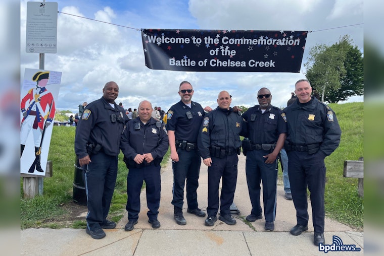 Boston Police Engage in Revolutionary War Anniversary Reenactment, Fostering Community Relations in East Boston
