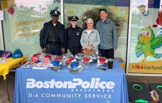 Boston's District D-4 Police Host 'Bikes Not Fights' Helmet Giveaway to Foster Community Bonds in South End