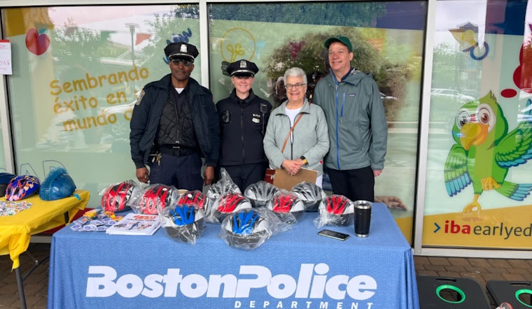 Boston's District D-4 Police Host 'Bikes Not Fights' Helmet Giveaway to Foster Community Bonds in South End