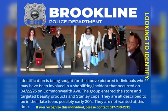 Brookline Police Seek Public's Help to Identify Persons of Interest in Commonwealth Avenue Shoplifting Case