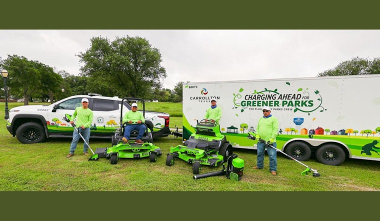 Carrollton Launches First All-Electric Mowing Crew for Greener Parks and City Facilities