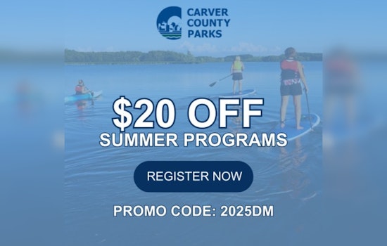 Carver County Parks Offers $20 Discount on Summer Activities for a Limited Time
