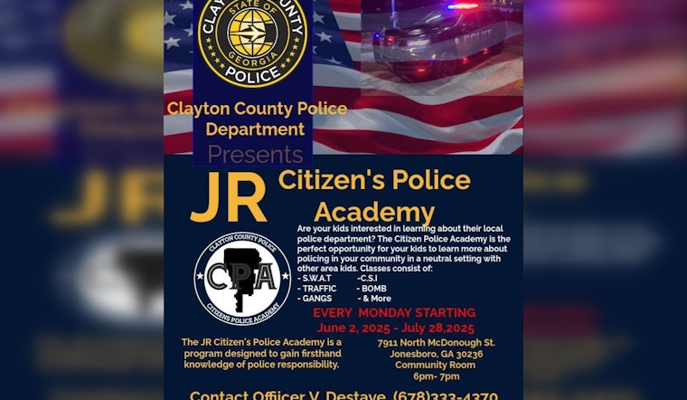 Clayton County Police Department Launches Free Jr. Citizen's Police Academy for Youth in Jonesboro