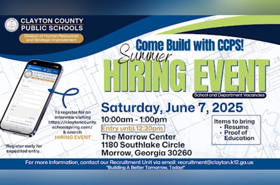 Clayton County Public Schools Announces Summer Hiring Event at Morrow Center to Bolster Educational Staff