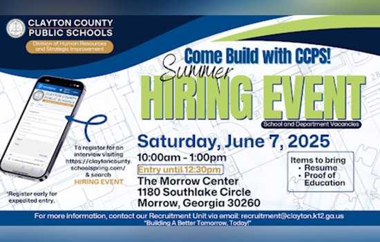 Clayton County Public Schools Announces Summer Hiring Event at Morrow Center to Bolster Educational Staff