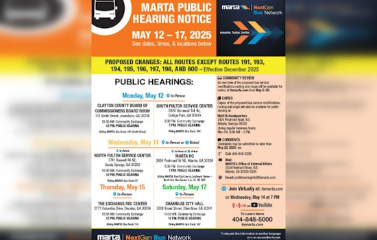 Clayton County Residents Invited to Influence Future Bus Routes at MARTA Public Hearing on May 12